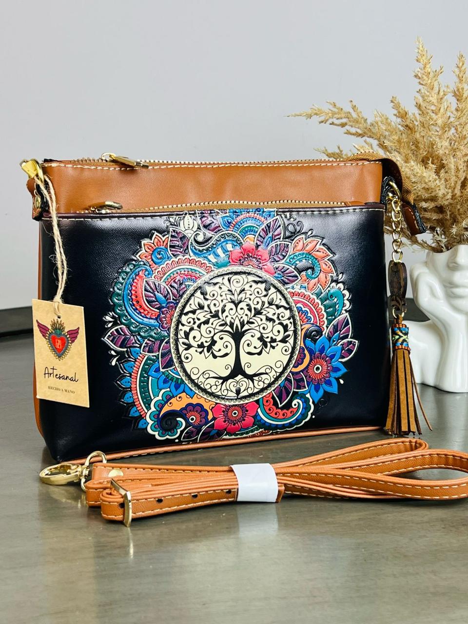 Crossbody Arbol Mandala Artesanal